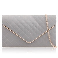 Picture of Xardi London Grey Quilted Faux Leather Women Evening Bag
