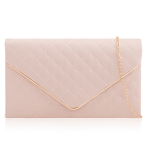 Picture of Xardi London Nude Quilted Faux Leather Women Evening Bag