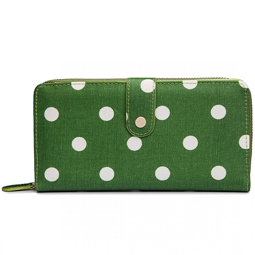 Picture of Xardi London Green Polka Printed Oilcloth Women Wallets
