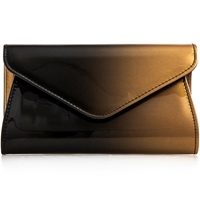 Picture of Xardi London Black/Gold Patent Envelope Women Clutch Bag