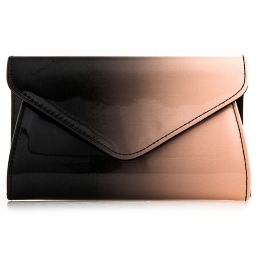 Picture of Xardi London Black/Nude Patent Envelope Women Clutch Bag