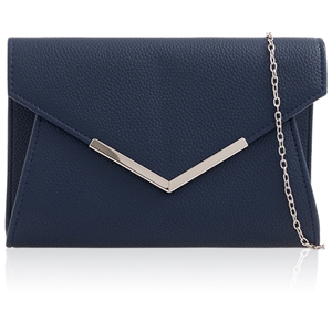 Picture of Xardi London Navy Envelope Faux Leather Casual Evening Bag
