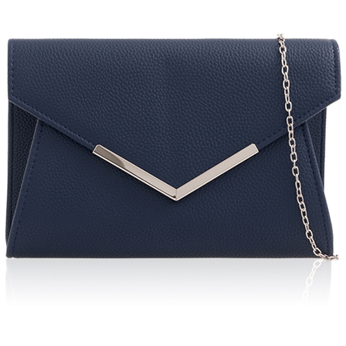 Picture of Xardi London Navy Envelope Faux Leather Casual Evening Bag