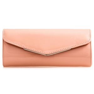 Picture of Xardi London Pink Long Wet Look Patent Clutch Bag