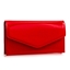 Picture of Xardi London Red Plain Wet Look Envelope Clutch Bag for Women