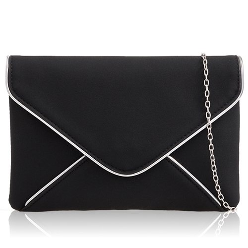 Picture of Xardi London Black Suede Leather Envelope Evening Bag