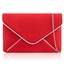 Picture of Xardi London Red Suede Leather Envelope Evening Bag
