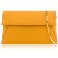 Picture of Xardi London Yellow Plain Flap over Ladies Evening Bag