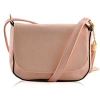 Picture of Xardi London Pink Small Women Faux Leather Saddle Bag