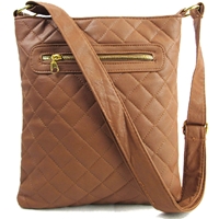 Picture of Xardi London Tan Small Soft Quilted Cross Body Bag