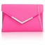 Picture of Xardi London Fuchsia Envelope Faux Leather Casual Evening Bag